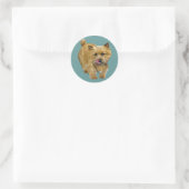 Sticker Rond Norwich Terrier (Sac)