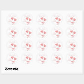 Sticker Rond Nos chevalets de Baby shower de Saint-Valentin (Feuille)
