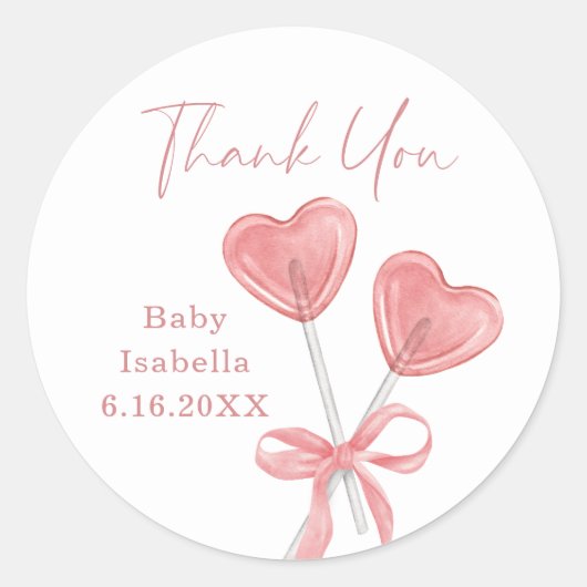 Sticker Rond Nos chevalets de Baby shower de Saint-Valentin (Devant)