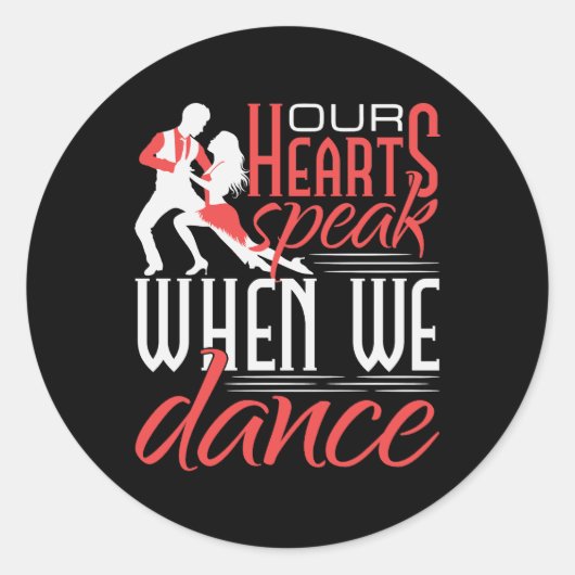 Sticker Rond Nos Coeurs Parlent Quand Nous Dansons Salsa (Devant)