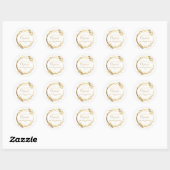 Sticker Rond Nos premiers noël jeunes mariés Gold White (Feuille)