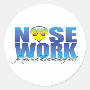 Sticker Rond Nosework pour des chiens avec le parfum distinctif