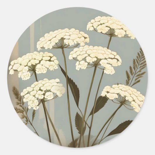 Sticker Rond Nostalgic Yarrow Botanical (Devant)