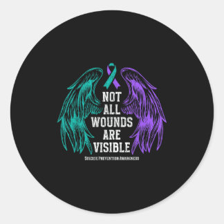 Sticker Rond Not All Wounds Are Visible Suicide Prevention Awar