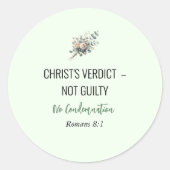 Sticker Rond Not Guilty in Christ – Christian Affirmation Stick (Devant)