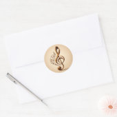 Sticker Rond Note de clic de musique (Enveloppe)