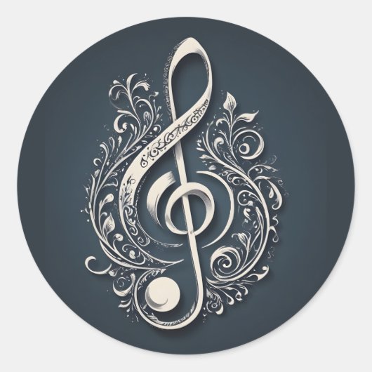 Sticker Rond Note de clic de musique (Devant)