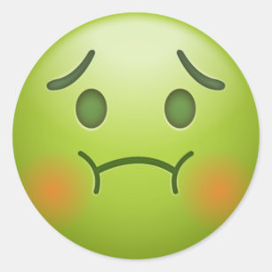 Sticker Rond Note de maladie Emoji visage