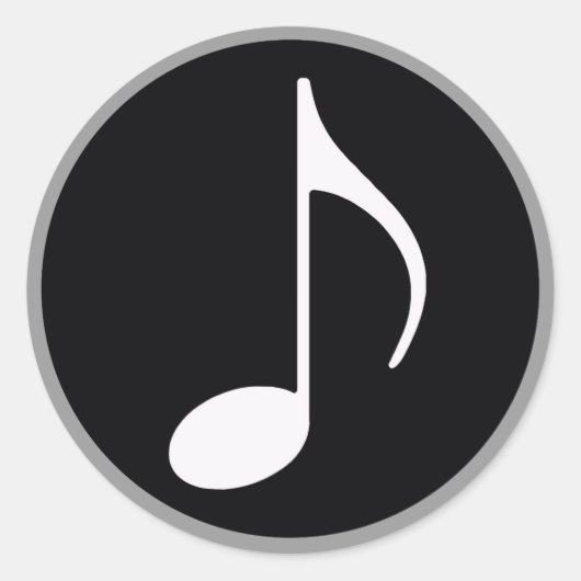 Sticker Rond note de musique ~ noir (Devant)