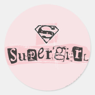 Sticker Rond Note de rançon du logo Supergirl