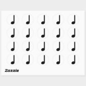 Sticker Rond Note de trimestre avec la tige face vers le haut (Feuille)