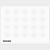 Sticker Rond Note d'or Rose minimale Notre nouvelle enveloppe d (Feuille)