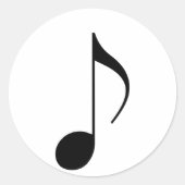 Sticker Rond note musicale noire (Devant)