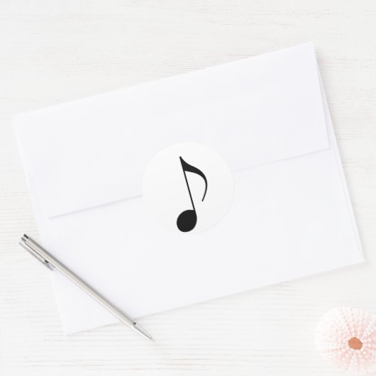 Sticker Rond note musicale noire (Enveloppe)