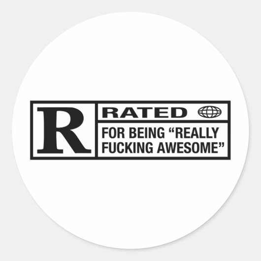 Sticker Rond Note R pour être génial (Devant)