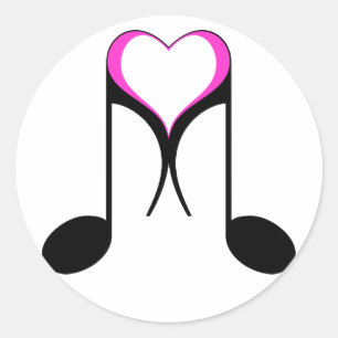 Sticker Rond notes d'amour : 8e note :