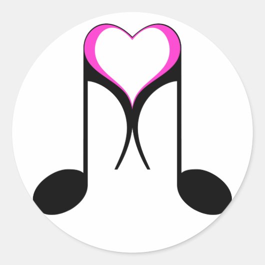 Sticker Rond notes d'amour : 8e note : (Devant)