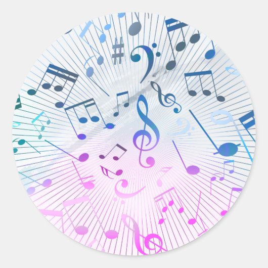 Sticker Rond Notes de musique (Devant)