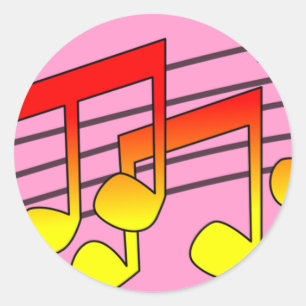Sticker Rond Notes de Musique