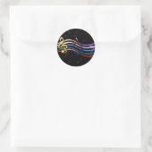 Sticker Rond Notes de musique couleur arc-en-ciel (Sac)