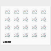Sticker Rond Notes de musique de Nashville (Feuille)