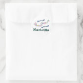 Sticker Rond Notes de musique de Nashville (Sac)