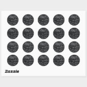 Sticker Rond Notes de musique en noir et blanc (Feuille)