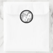 Sticker Rond Notes de musique sur blanc (Sac)