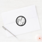 Sticker Rond Notes de musique sur blanc (Enveloppe)