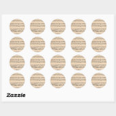 Sticker Rond Notes de partition vintage (Feuille)