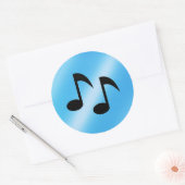 Sticker Rond Notes musicales (Enveloppe)