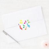 Sticker Rond Notes musicales (Enveloppe)