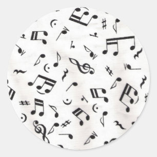 Sticker Rond Notes musicales