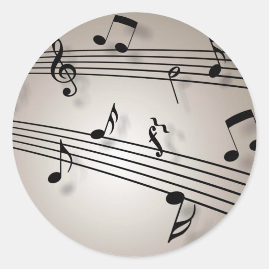 Sticker Rond Notes musicales (Devant)