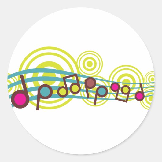 Sticker Rond Notes musicales (Devant)