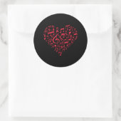 Sticker Rond Notes musicales Amateurs de musique Valentines (Sac)
