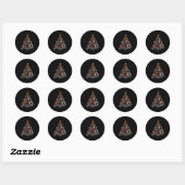 Sticker Rond Notes musicales Arbre de Noël Musical Enseignant M (Feuille)