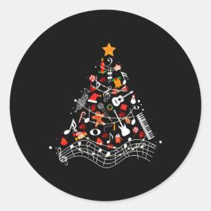 Sticker Rond Notes musicales Arbre de Noël Musical Enseignant M