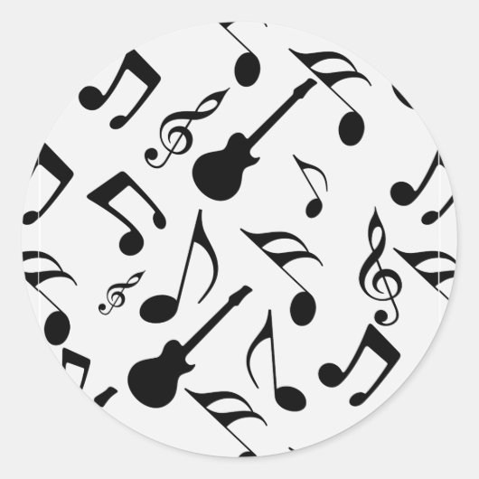 Sticker Rond Notes musicales - Conception de partitions (Devant)