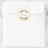 Sticker Rond Notes musicales Professeur de rythme Extraordinair (Sac)