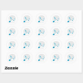 Sticker Rond Notes musicales sur CD (Feuille)