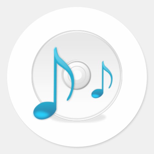 Sticker Rond Notes musicales sur CD (Devant)