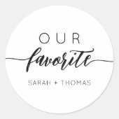 Sticker Rond Notre cadeau favori de calligraphie moderne (Devant)