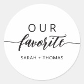 Sticker Rond Notre cadeau favori de calligraphie moderne (Devant)