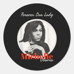 Sticker Rond Notre Dame Avec Michelle Obama T Shirt