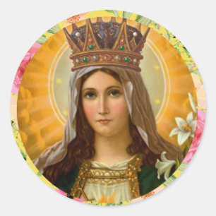 Sticker Rond Notre Dame Cœur Immaculé de Marie Vierge Marie