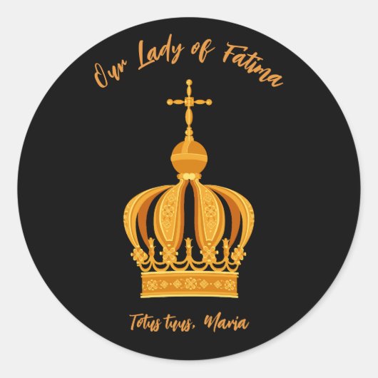 Sticker Rond Notre-Dame de Fatima couronne (Devant)