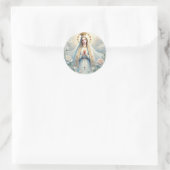 Sticker Rond Notre-Dame de Fatima Roses aquarelle (Sac)
