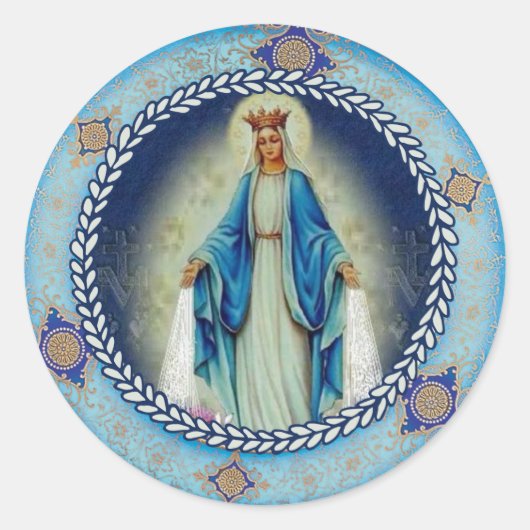 Sticker Rond Notre-Dame de grâce Vierge Marie (Devant)