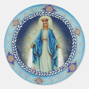 Sticker Rond Notre-Dame de grâce Vierge Marie
